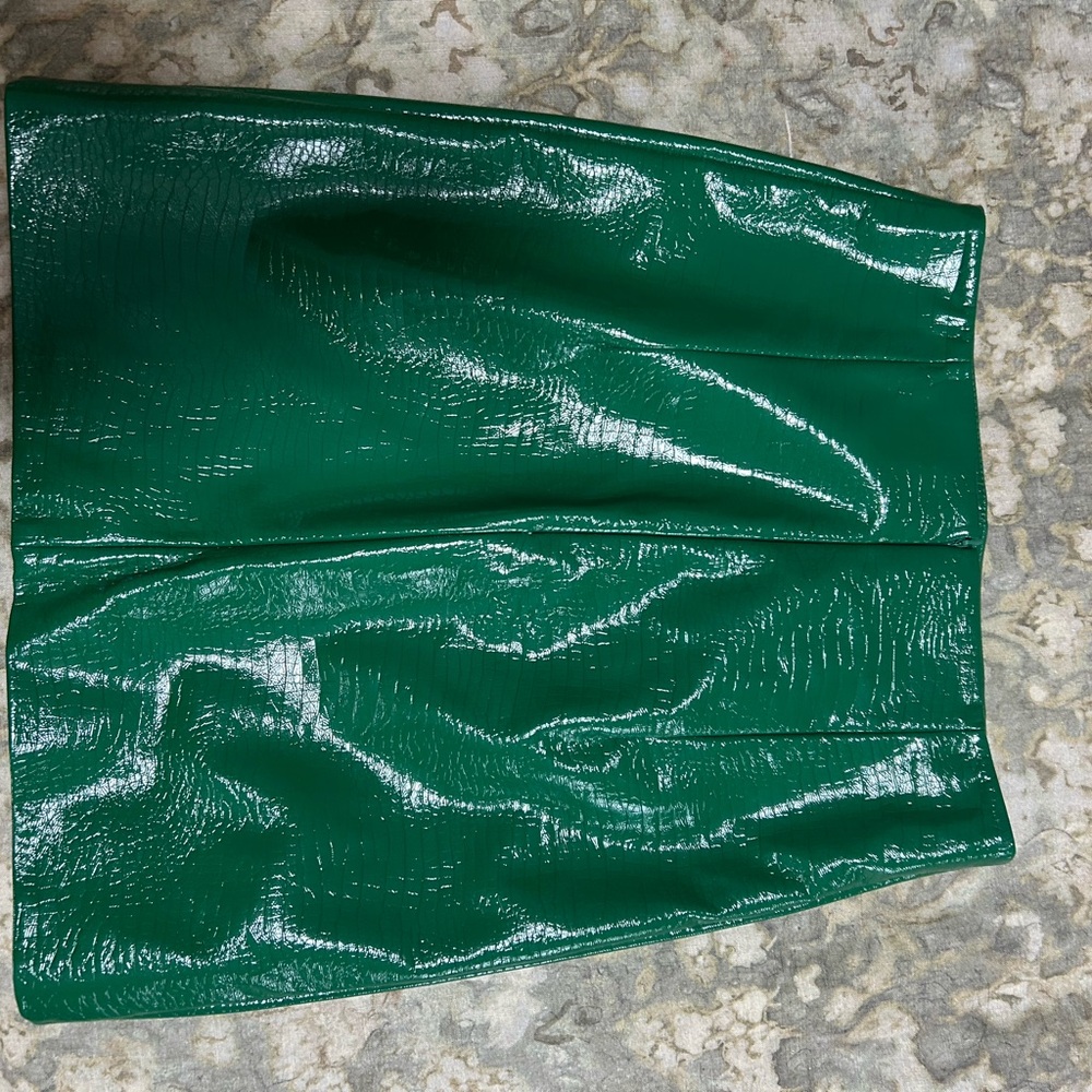 Emerald Faux Leather Mini Skirt